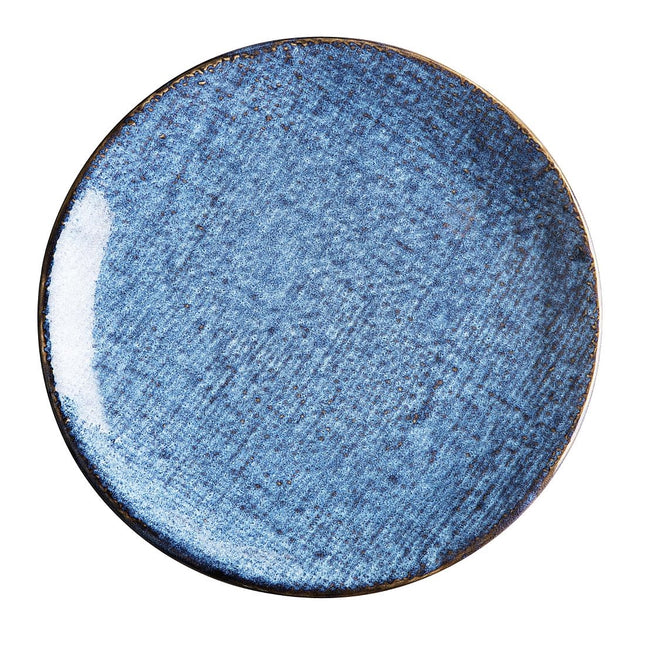 Porcelain Blue Coupe Plates with Denim Texture | Olympia | 180mm
