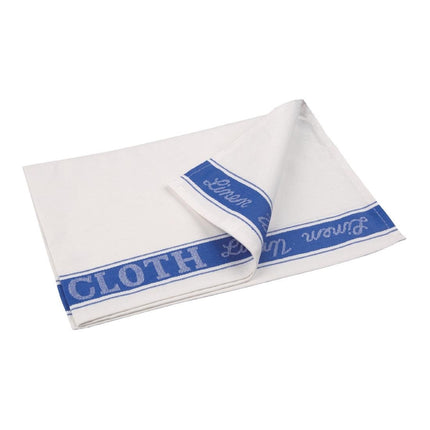 Half-Linen Polishing Cloth | Vogue | 76 x 51 cm | Blue/White