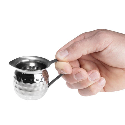 Mini Hammered Stainless Steel Milk Jug 78ml | Olympia | Pack of 6 5