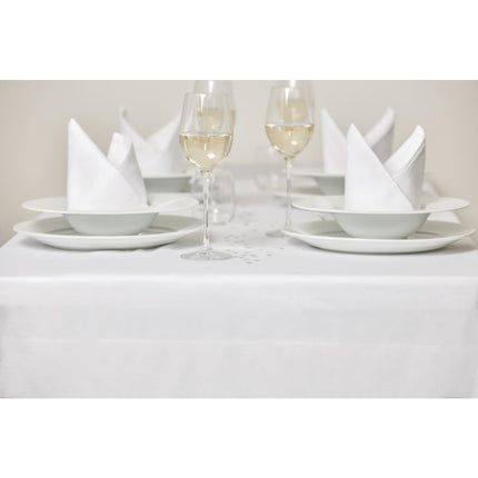 Luxury Satin Band Cotton Napkins | Mitre | White 3