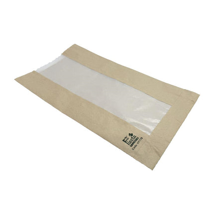 Compostable Bread Bags with Glassine Window 266x215x88mm | Fiesta | Pack 1000 2