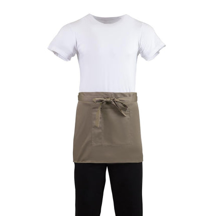 Short Bistro Apron Light Brown | Whites