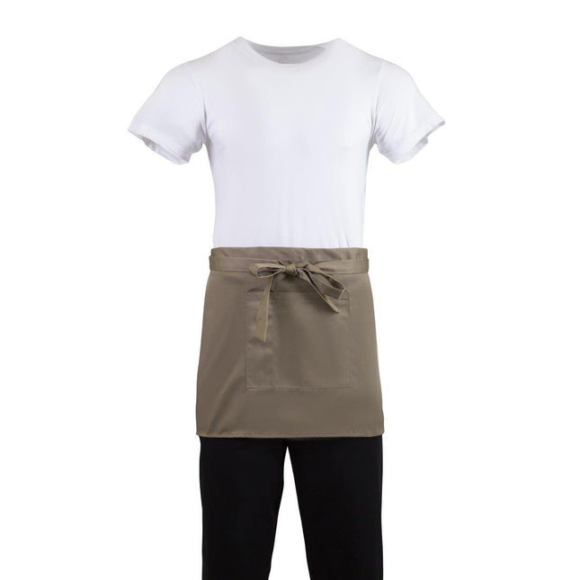 Short Bistro Apron Light Brown | Whites