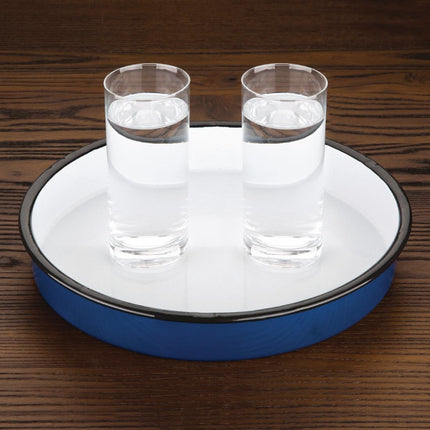 Round Enamel Steel Serving Tray 32cm | Olympia 5