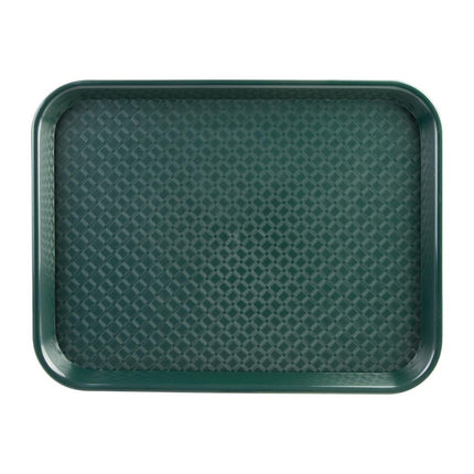 Polypropylene Anti-Slip Serving Tray Green 34.5x26.5cm | Olympia Kristallon