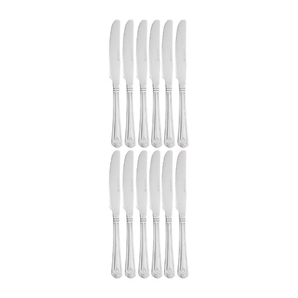 Table Knives | Olympia Jesmond | 12 Pieces | Polished 18/0 Stainless Steel with Shell Pattern Handle 6