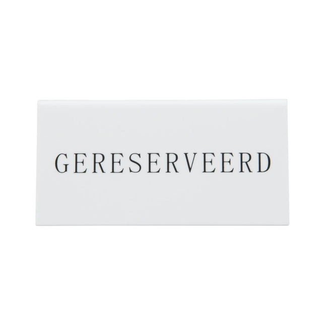 Reserved Table Stand White Acrylic Black Text Dutch | Securit | Pack of 5