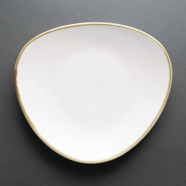Kiln Chalk White Triangular Plates 280mm | Olympia 2