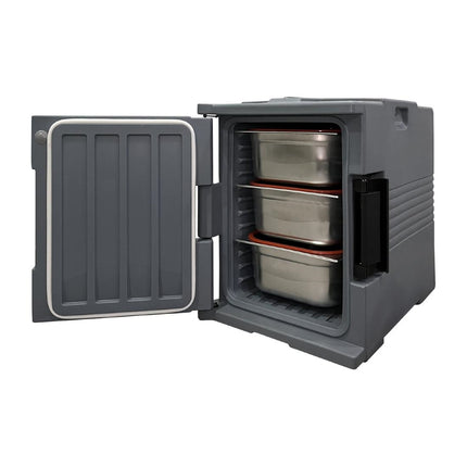 Heavy-Duty Thermo-Box 600 Front-Loading Food Transport Box Black | Vogue | 465x610x630mm 10