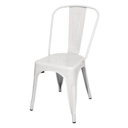 White Steel Bistro Side Chairs | Bolero 2