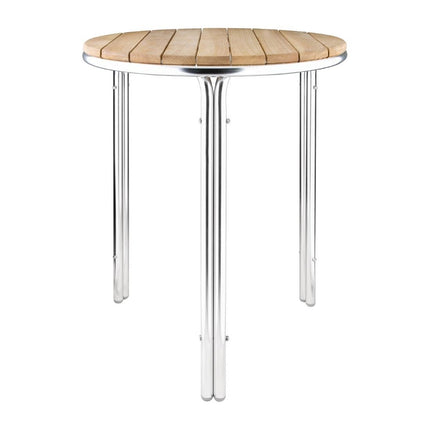Bolero Round Ash Wood and Aluminium Table 60cm