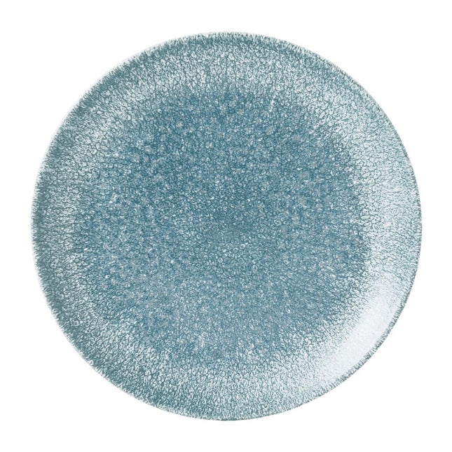 Porcelain Coupe Plate 16.5cm | Churchill Raku Topaz Blue Evolve | Pack of 12