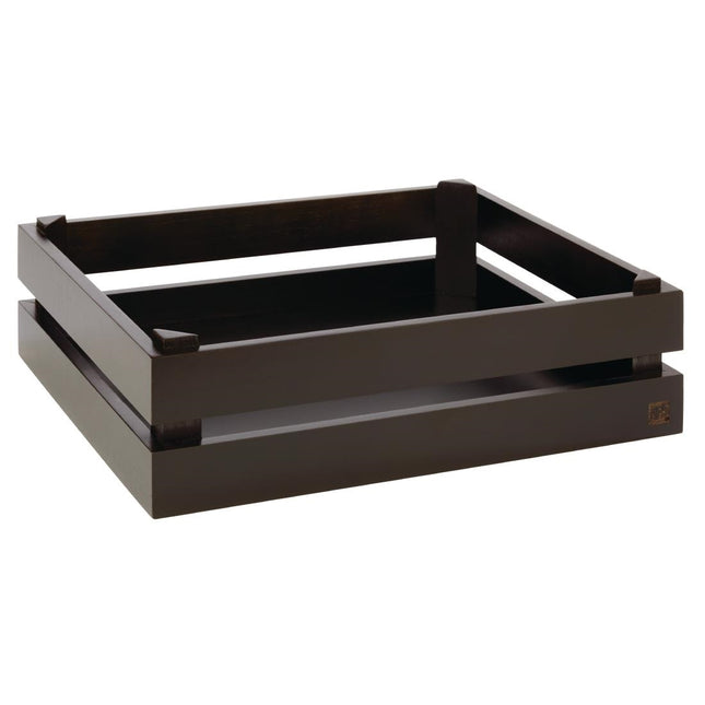Stackable Solid Wood Buffet Crate Black GN 1/2 | APS Superbox