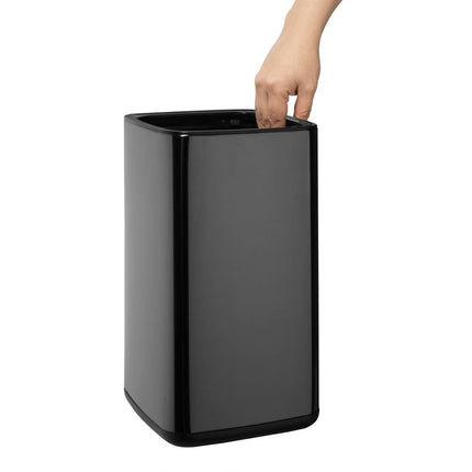Square Waste Bin Titanium Black 7L | Bolero 2