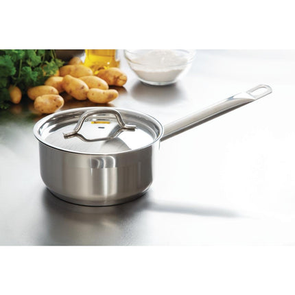 Stainless Steel Induction Saucepan 1.5L 16cm with Lid | Nisbets Essentials 7