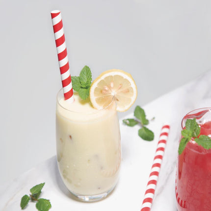 Compostable Paper Smoothie Straws 210mm Red-White | Fiesta Compostable 3