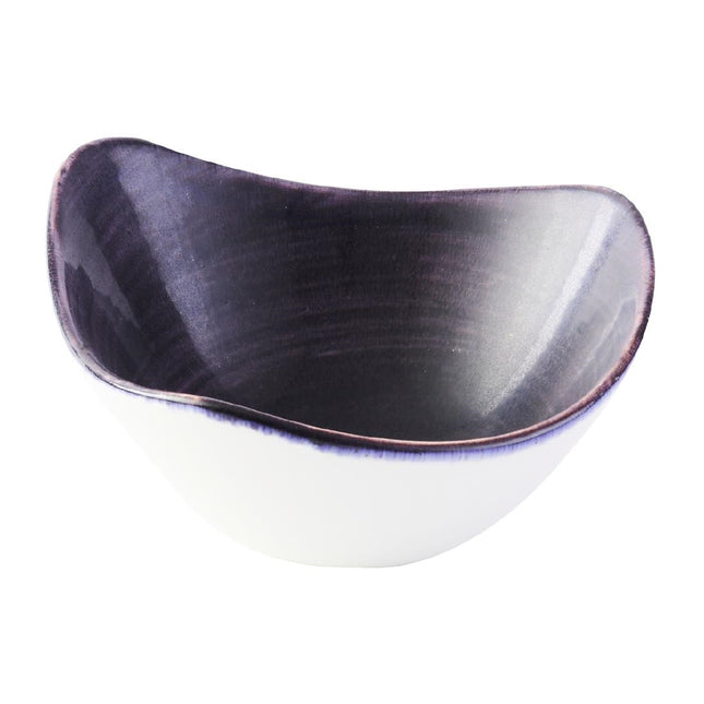 Deep Purple Triangular Bowl with Patina Finish | Churchill Stonecast Patina | 15.2cm 2