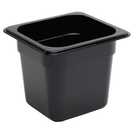 Polycarbonate Black Container GN 1/6 150mm | Vogue | 176x162mm