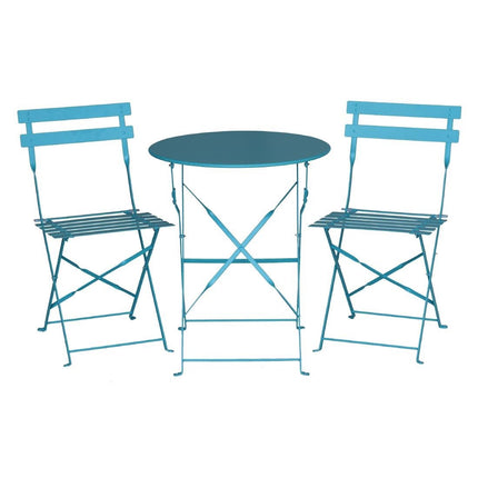 Round Steel Folding Terrace Table 59.5cm Turquoise | Bolero 5