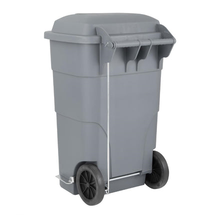 120L Waste Container with Foot Pedal Grey | Jantex 4