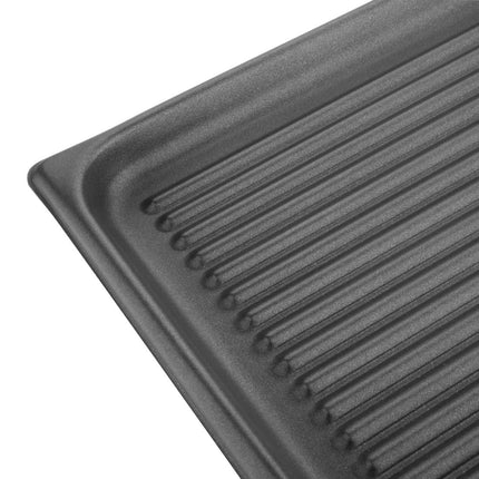 1.6mm Thick Ribbed Aluminium Non-Stick Grill Plate with Sloped Edge | Vogue 3