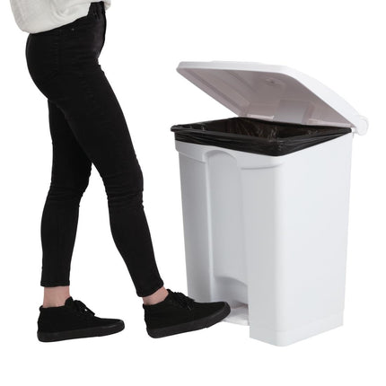 Hands-Free White Pedal Bin 65L | Jantex 5
