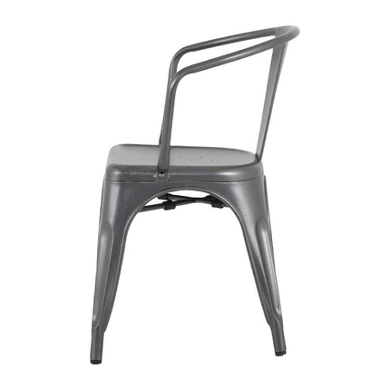 Bolero Bistro Curve Armchairs Dark Grey 4-Pack 3