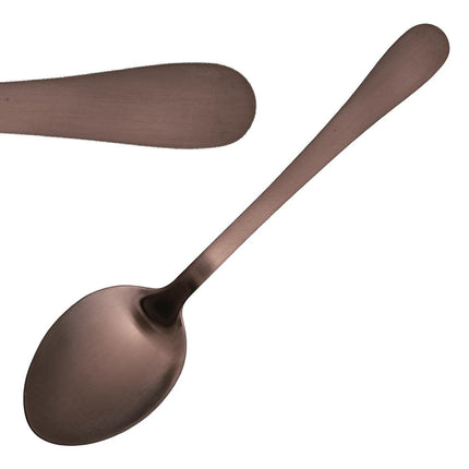 Copper Dessert Spoons with Matte Finish | Olympia Cyprium | Set of 12