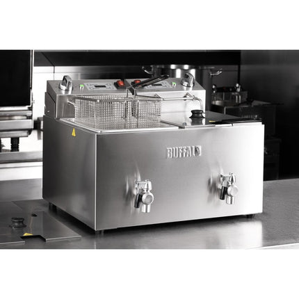 Double Electric Fryer with Timer | Buffalo | 2 x 8L Tanks | 2 x 2.9kW Elements 10