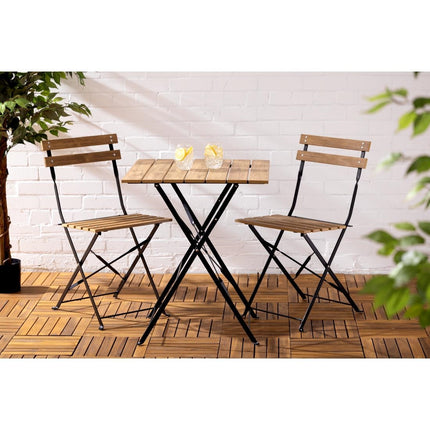 Square Pavement Style Table with Wood Effect | Bolero Perth Series 8
