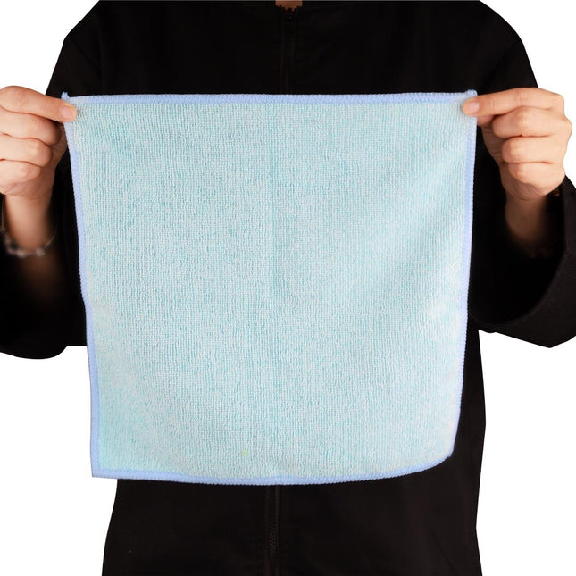Microfiber Cleaning Cloths Blue | Jantex | 40x40 cm 2