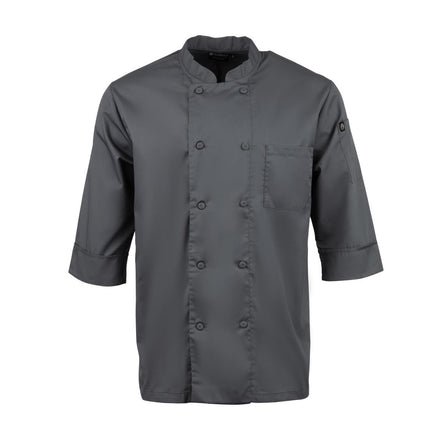 Unisex Chef Jacket Grey | Chef Works | L | Polyester/Cotton 3
