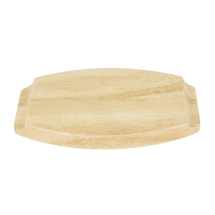 Hevea Wood Oval Plate Base 230x135mm for Cast Iron | Olympia 4