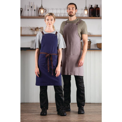Cotton Canvas Halter Apron Navy Blue | Southside 2
