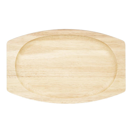 Hevea Wood Oval Sizzler Plate Base 335x205mm | Olympia 3