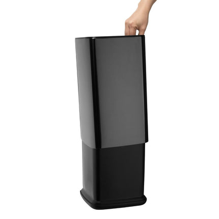 Square Waste Bin Titanium Black 10L | Bolero 3