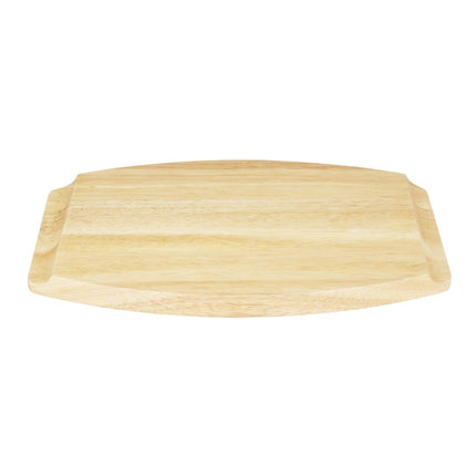 Hevea Wood Oval Sizzler Plate Base 335x205mm | Olympia 4