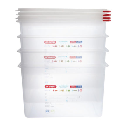 Araven GN 1/1 Food Container with Lid | 28L Capacity | Set of 4 7