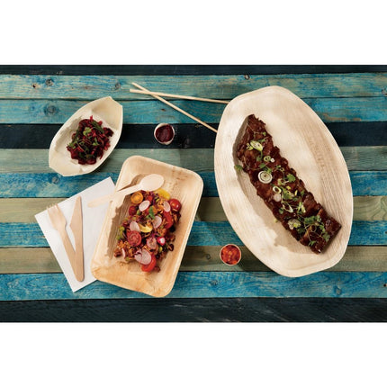 Compostable Wooden Serving Boats 190mm | Fiesta 10