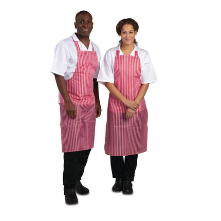 Waterproof Apron Red-White Striped | Whites 5