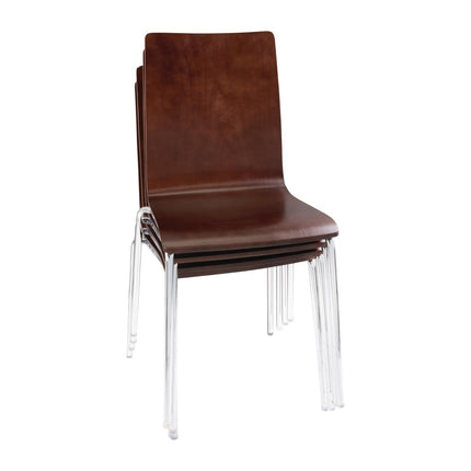 Dining Chair with Square Back Walnut | Bolero 3