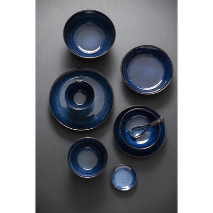 Midnight Blue Reactive Glaze Coupe Plate 255mm | Olympia Luna | Earthenware 2