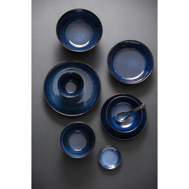 Midnight Blue Reactive Glaze Coupe Plate 255mm | Olympia Luna | Earthenware 2