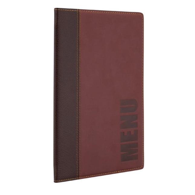 Synthetic Leather Menu Holder A5 Burgundy | Securit Trendy 2