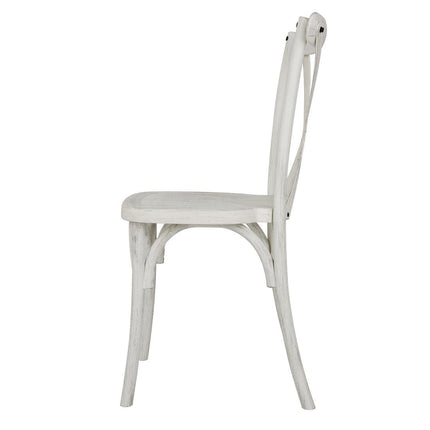 Cross-Back Resin Chairs Limewash | Bolero Manhattan | Set of 4 2