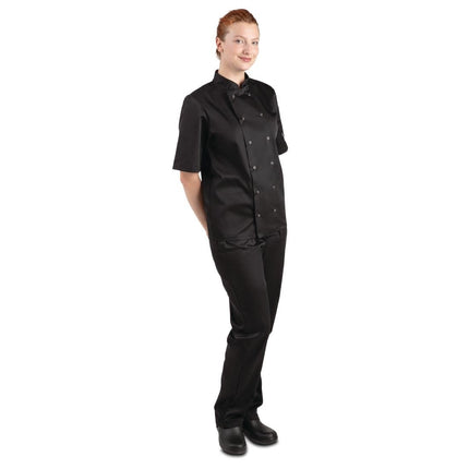 Whites Vegas Unisex Short Sleeve Chef Jacket Black XXL 6