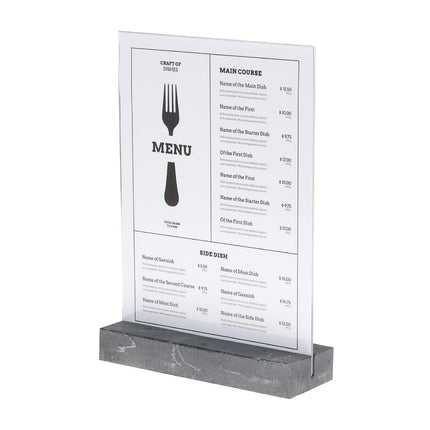 A4 Portrait Board Holder with Polystone Base Anthracite | Europel 3