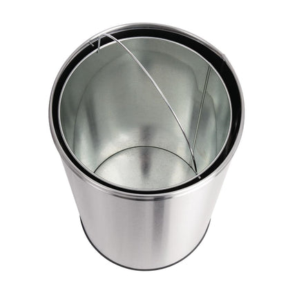 Stainless Steel Waste Bin 40L with Self-Closing Lid | Bolero 2
