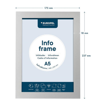 Self-Adhesive Info Frame Set 2 Pieces A5 Silver | Europel 4