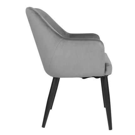 Velvet Upholstered Chairs Grey | Bolero Lia | 2 Pieces 2